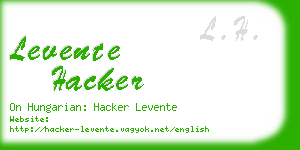 levente hacker business card